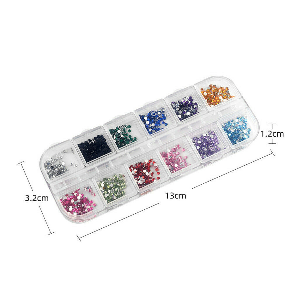 Plastic 12 Blocks Combination Diamonds Ornaments Nail Art Rhinestones Crafts