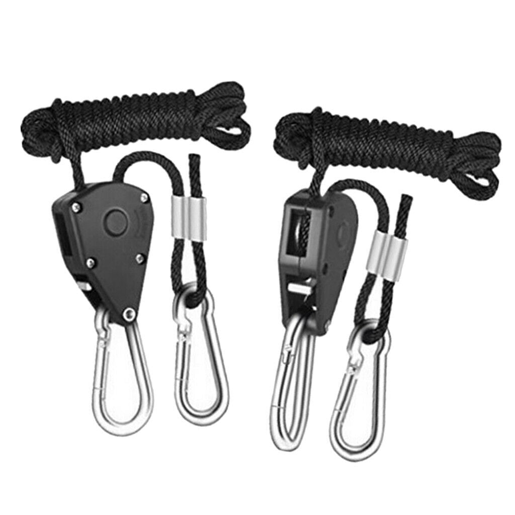 3 Pair 1/8" 2.5m Long Grow Light Rope Clip Hanger 68Kg Capacity Heavy Duty