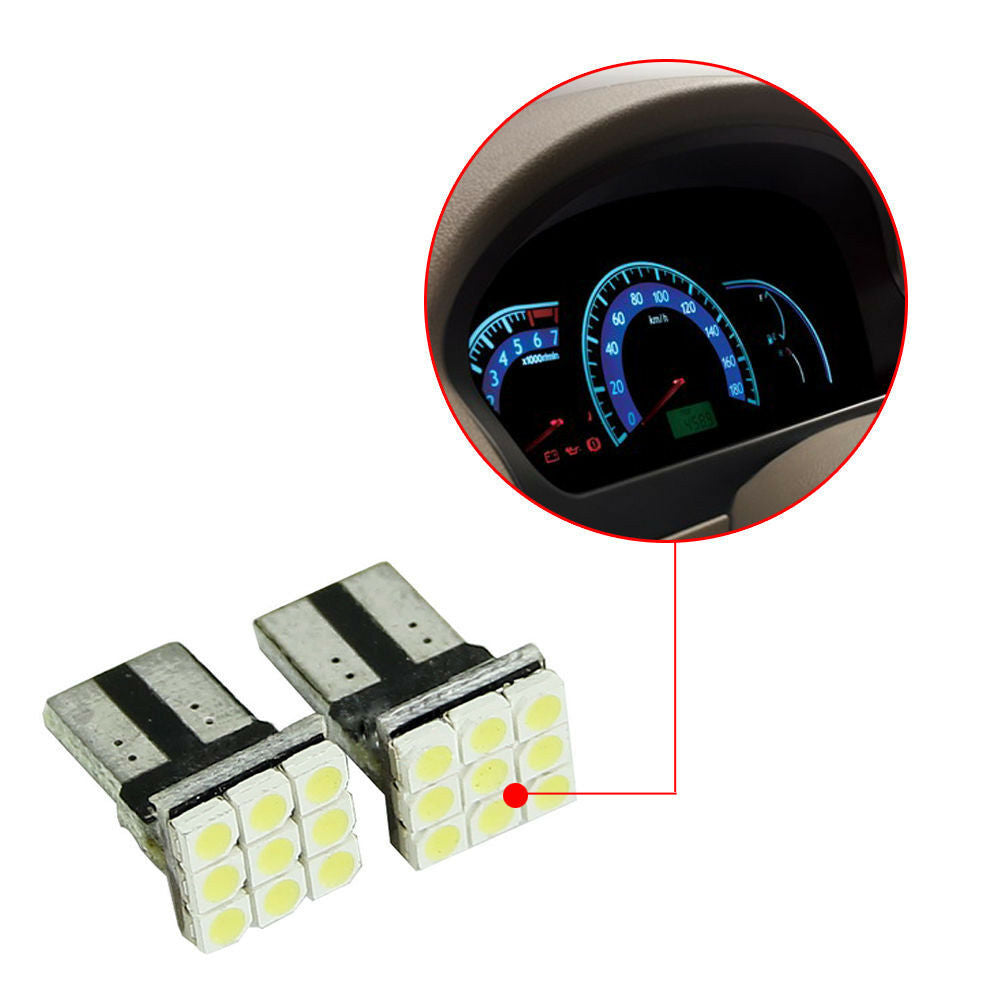 10Pcs T10 LED White 9SMD Car License Plate Light Tail Bulb 2825 192 194 168 W5W