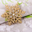Fashion Brooch Pin Golden Snowflake Winter Snow Theme Ladies Brooch Pin Gift
