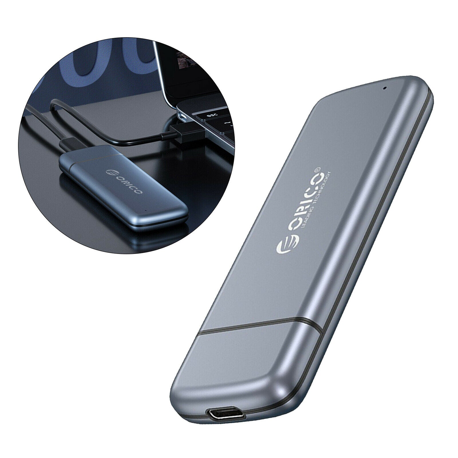 M2 SSD Case Type-C to M.2 NVMe Portable M.2 PCIe Adapter Aluminum Case 2280
