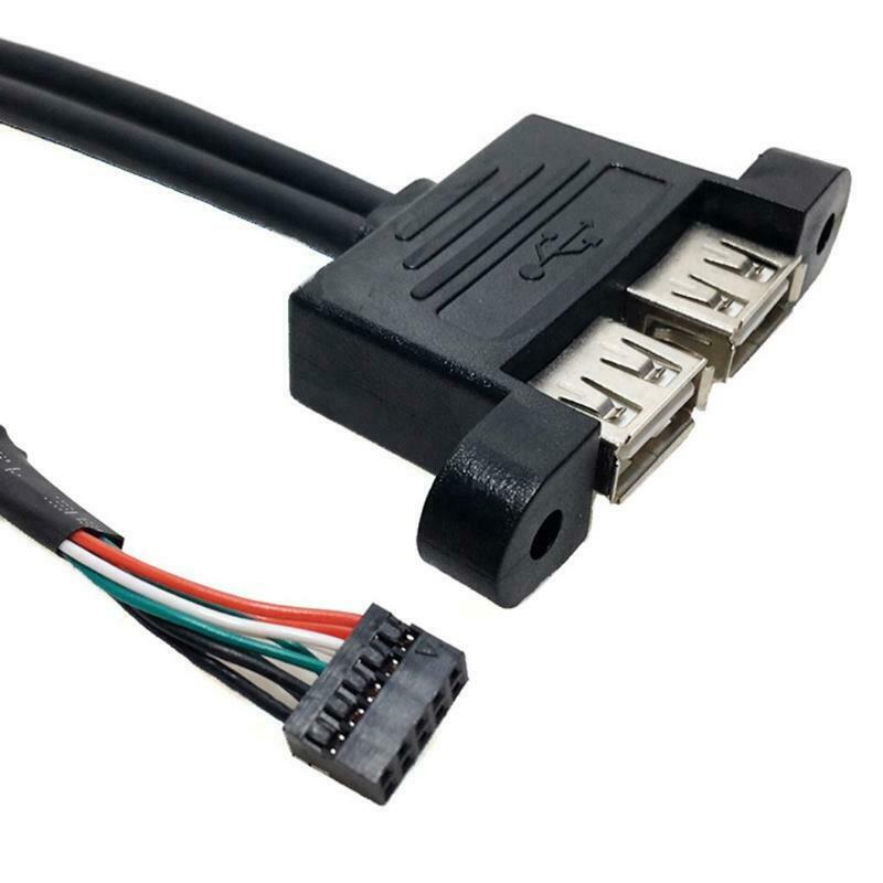 Dual USB Extension Cable 30cm Motherboard 9Pin to Dual USB 2.0 Extension Cable
