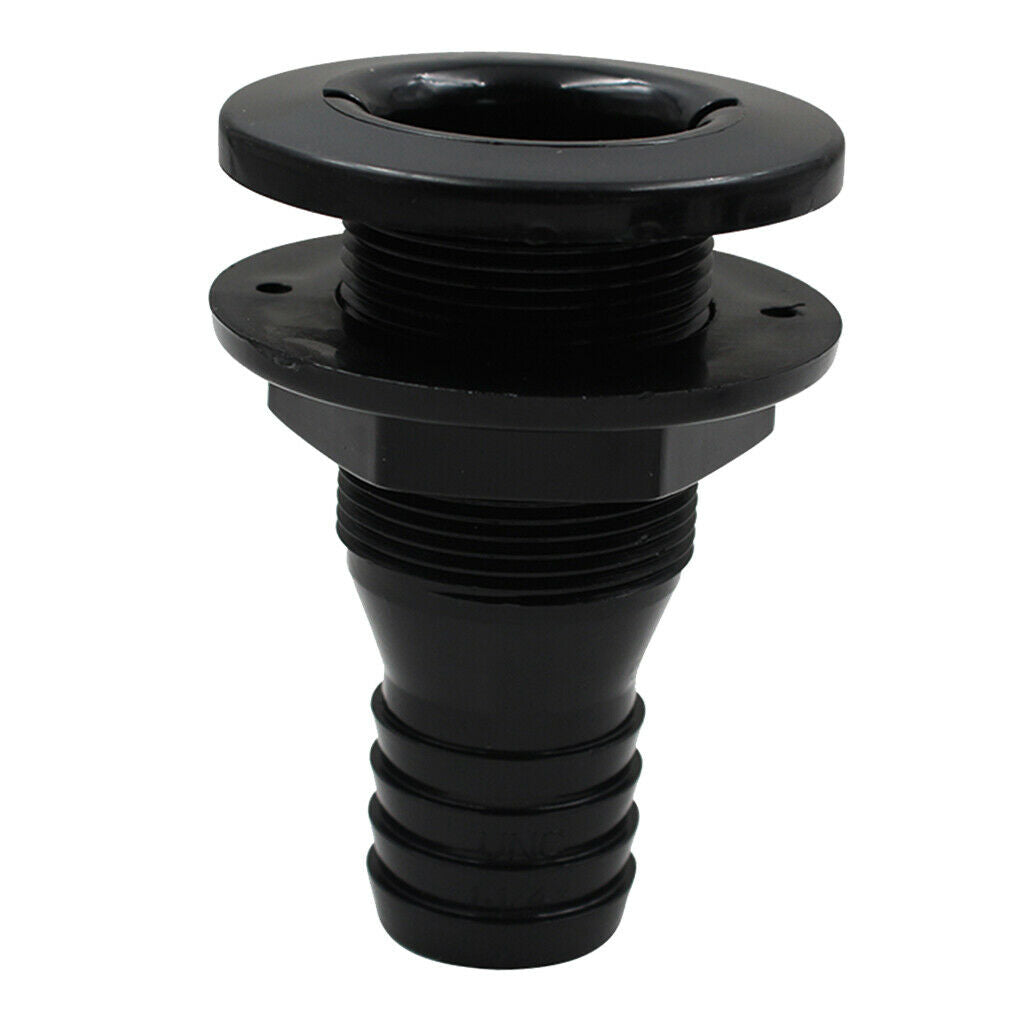 Black 1-1/4'' Marine Thru-Hull Fittings Replacement Yacht Parts for Boat