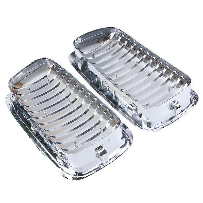 For BMW E38 740/750 7 Series Sedan 95-01 Pair Chrome Front Bumper Kidney Grille