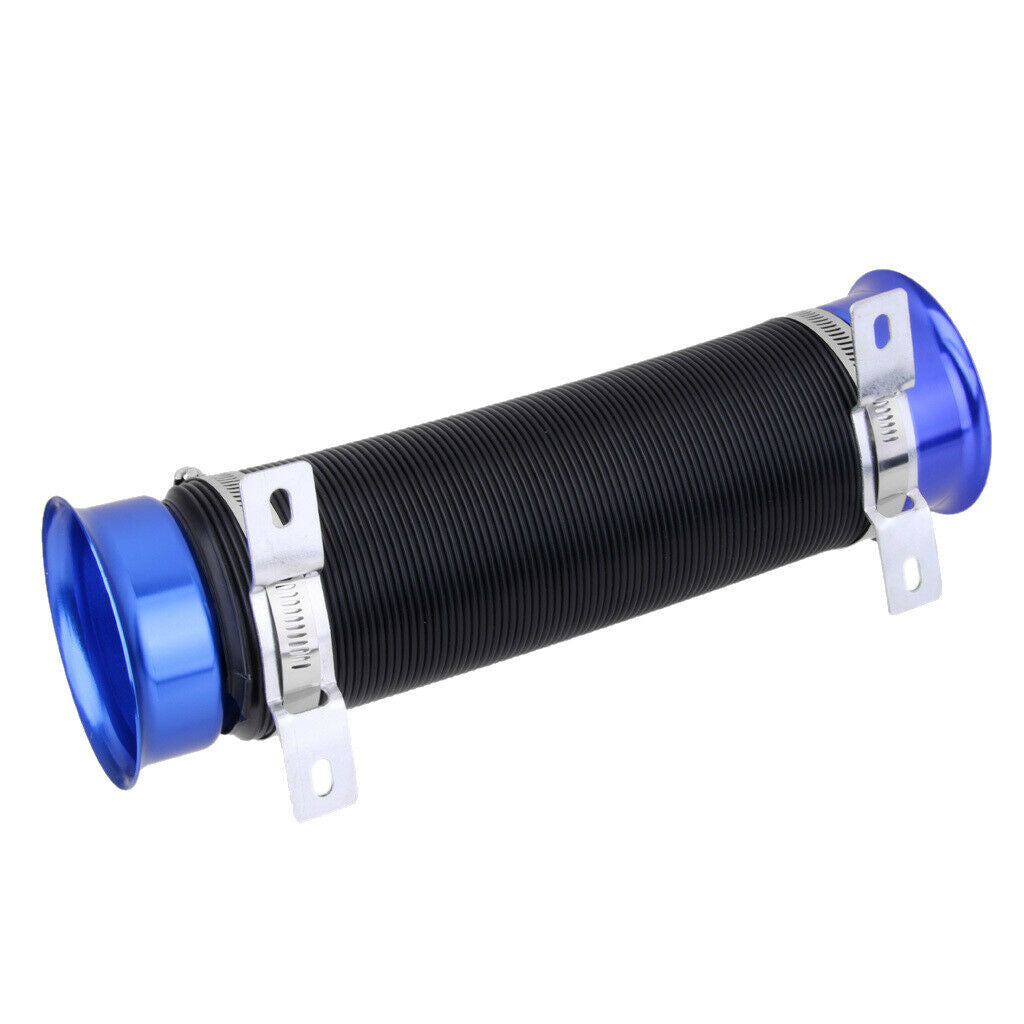 Adjustable Flexible Short Ram/Cold Air Intake Duct Turbo Tube Pipe Hose Blue