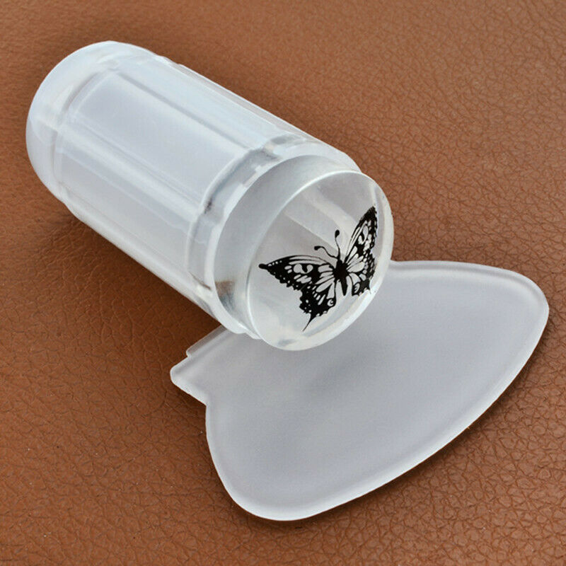 2.8CM Nail Art Stamper Clear Silicone Jelly Nail Stamper & Scraper Stamp Too BU