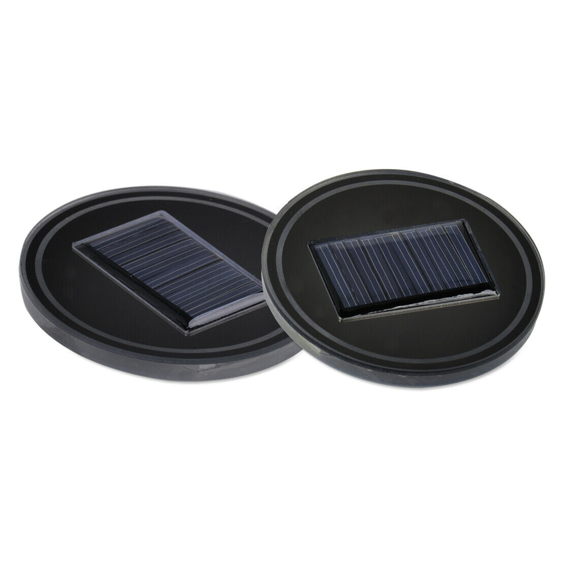 2x Car Solar Energy Cup Holder Bottom Pad Mat Blue LED Light Cover Trim Decor An