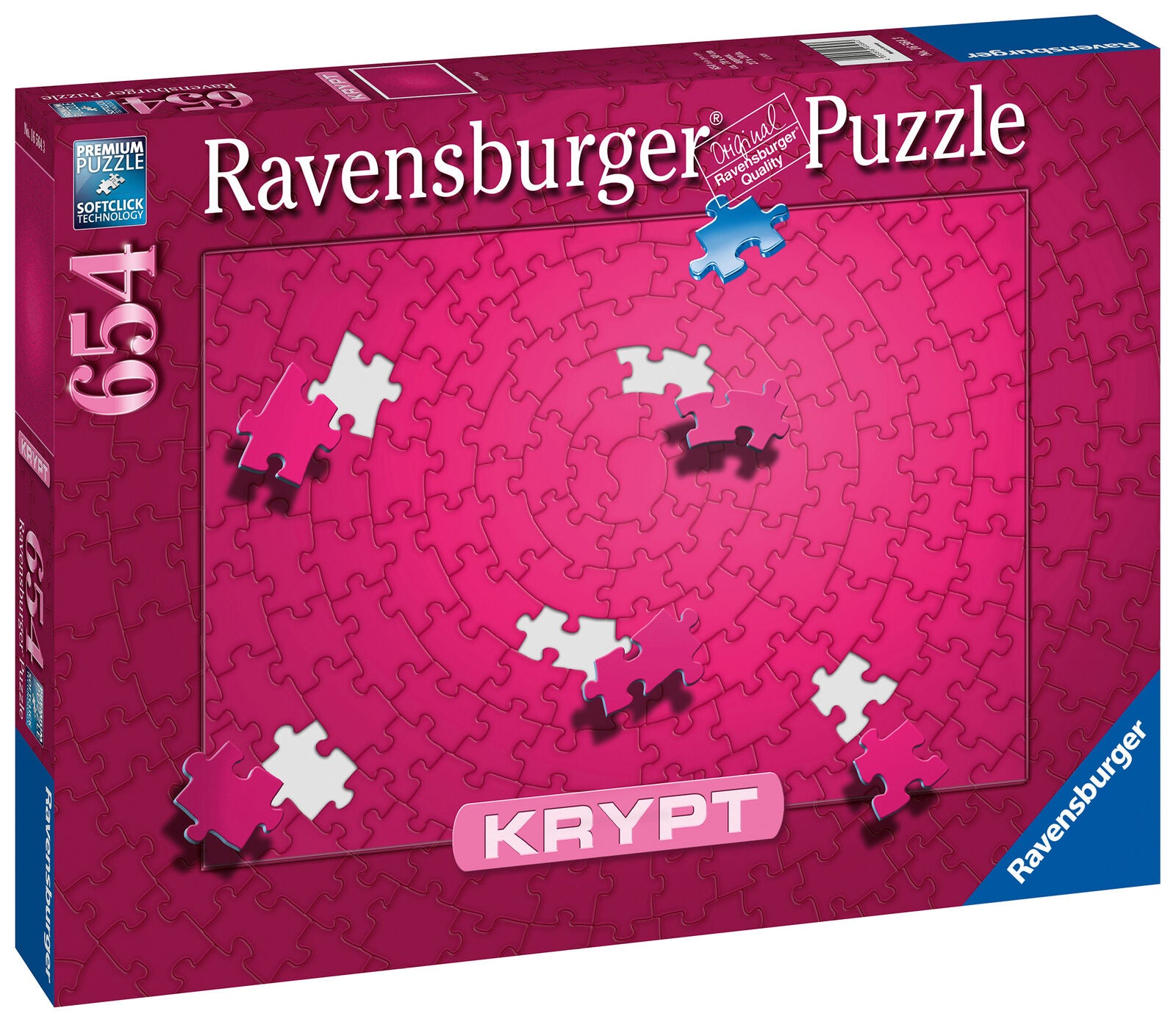16564 Ravensburger Krypt Pink Challenging Jigsaw Puzzle 654 Piece Age 12 Years+