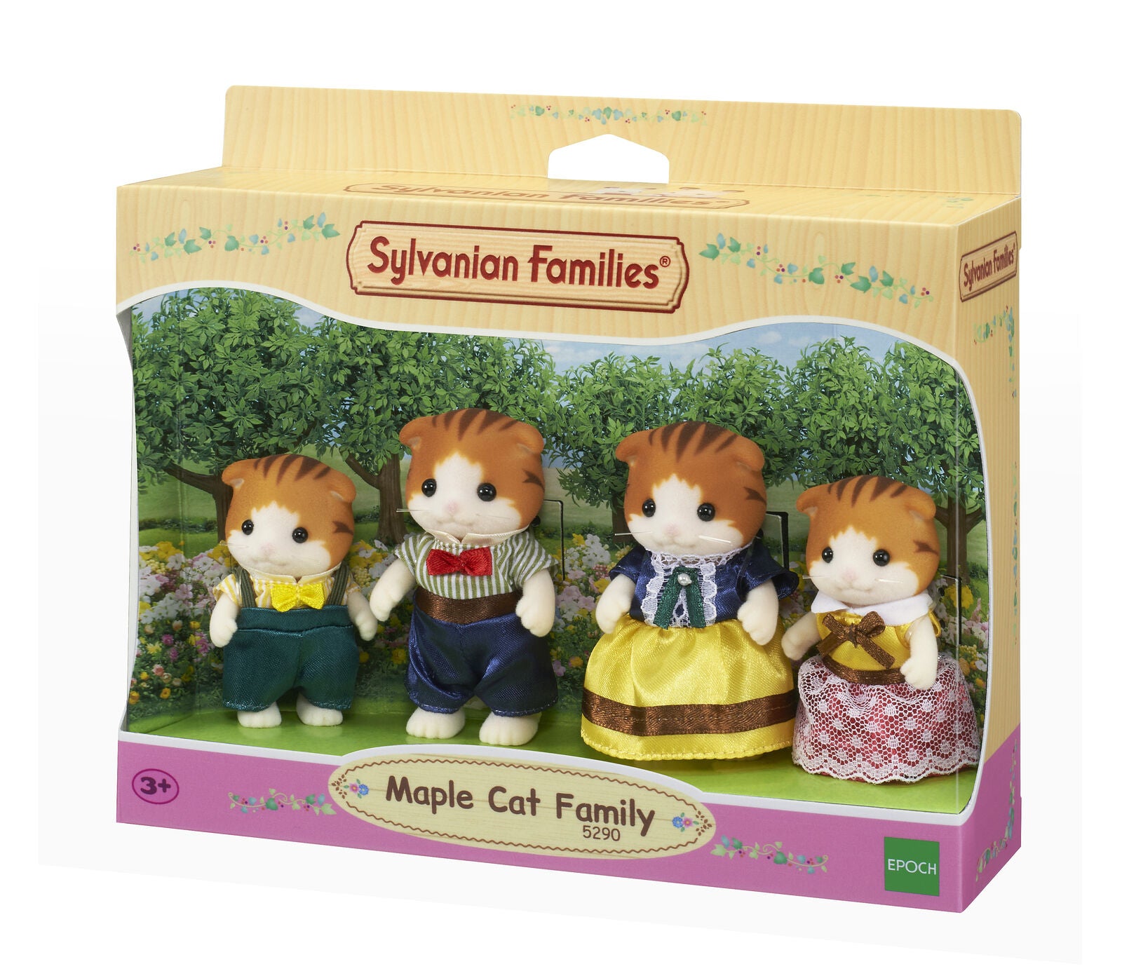 Sylvanian Families Maple Cat Family 5290 4 Pieces Ages 3+ Brand New In Box