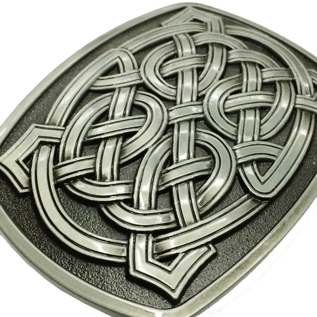 Unisex Rectangle Alloy Novelty Celtic Pattern Belt Buckle Western Cowboy