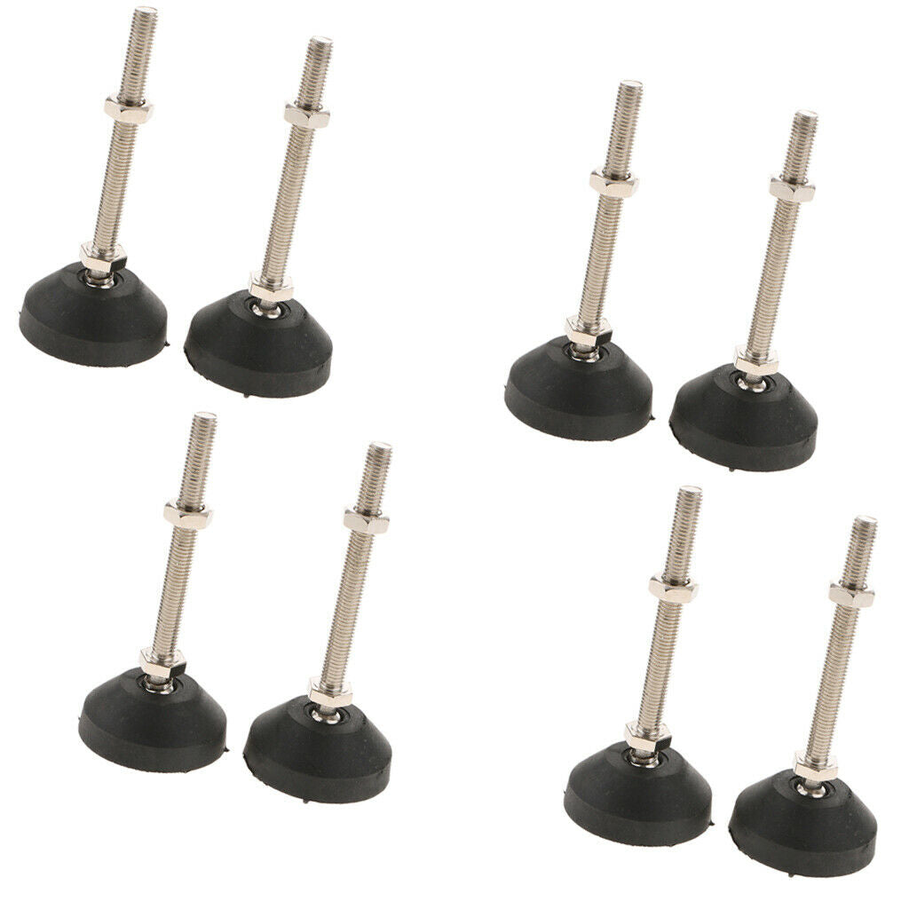 8pcs M10x100mm Furniture Leg Levelers Leveling Feet Height Adjustable, 60mm Base