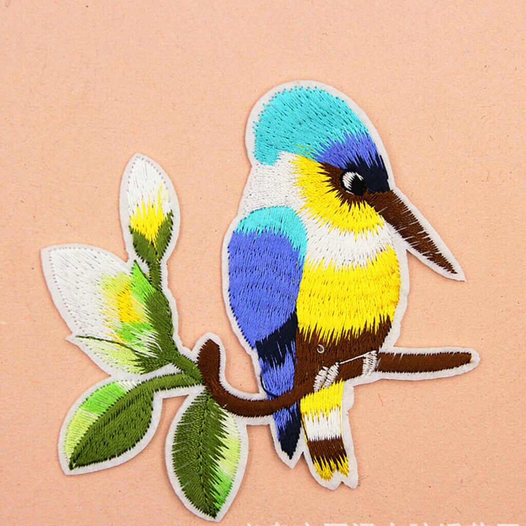 8pcs Mixed Patches Birds for Clothing Iron On Embroidered Applique DIY Decor