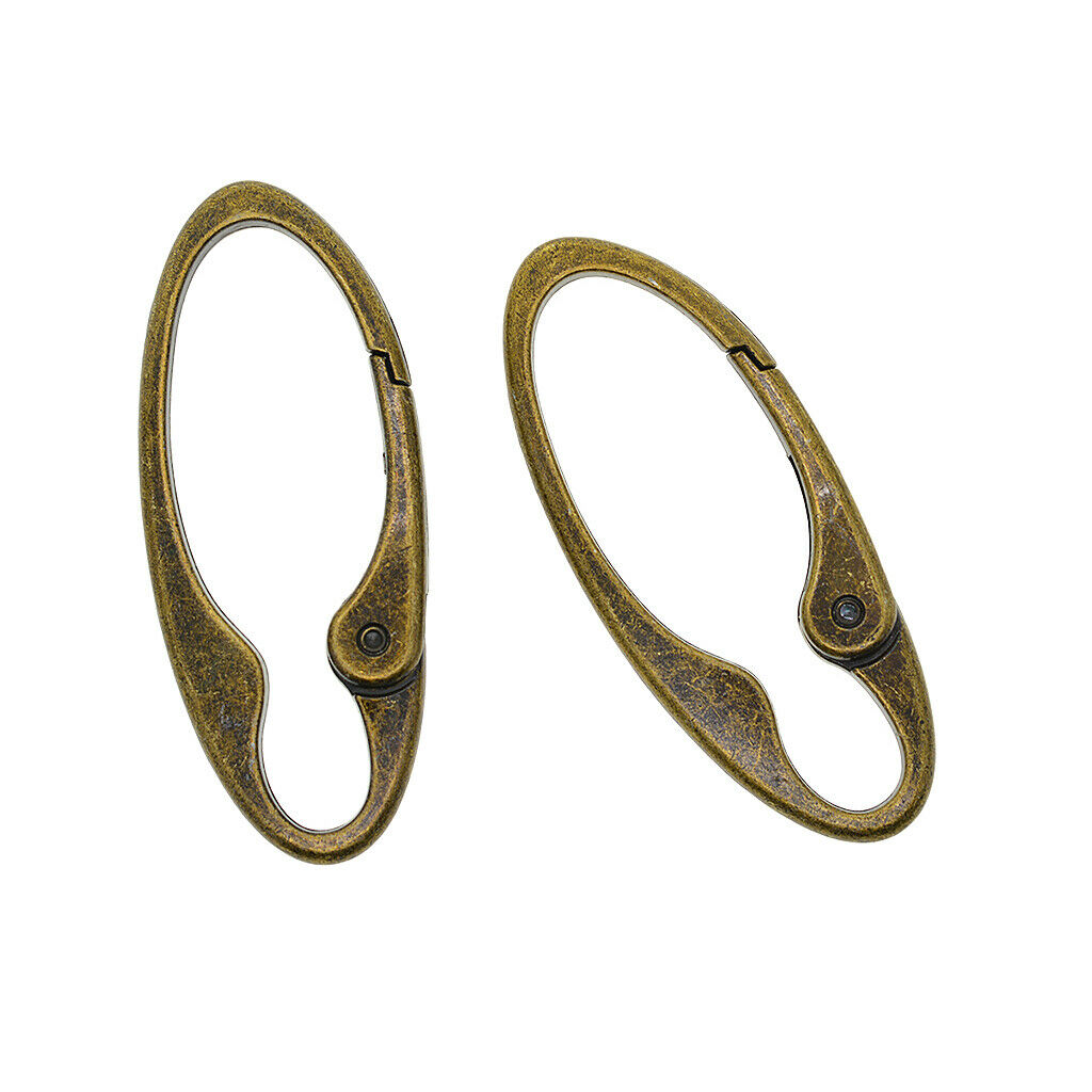 2Pcs Antqiued Bronze Key Buckle Snap Spring Clip On Hook DIY Key Chain Rings
