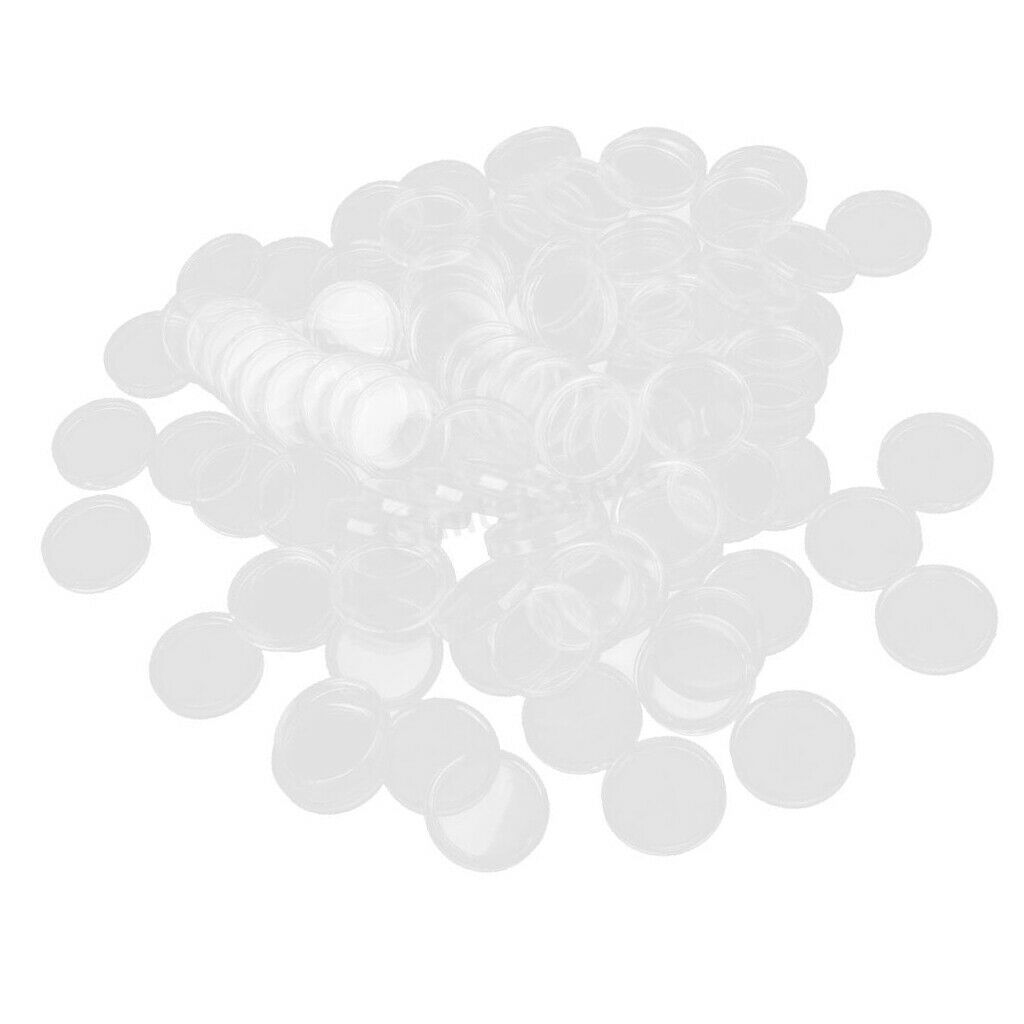 300Pcs Clear Coins Capsules Case Box Holder For 19mm