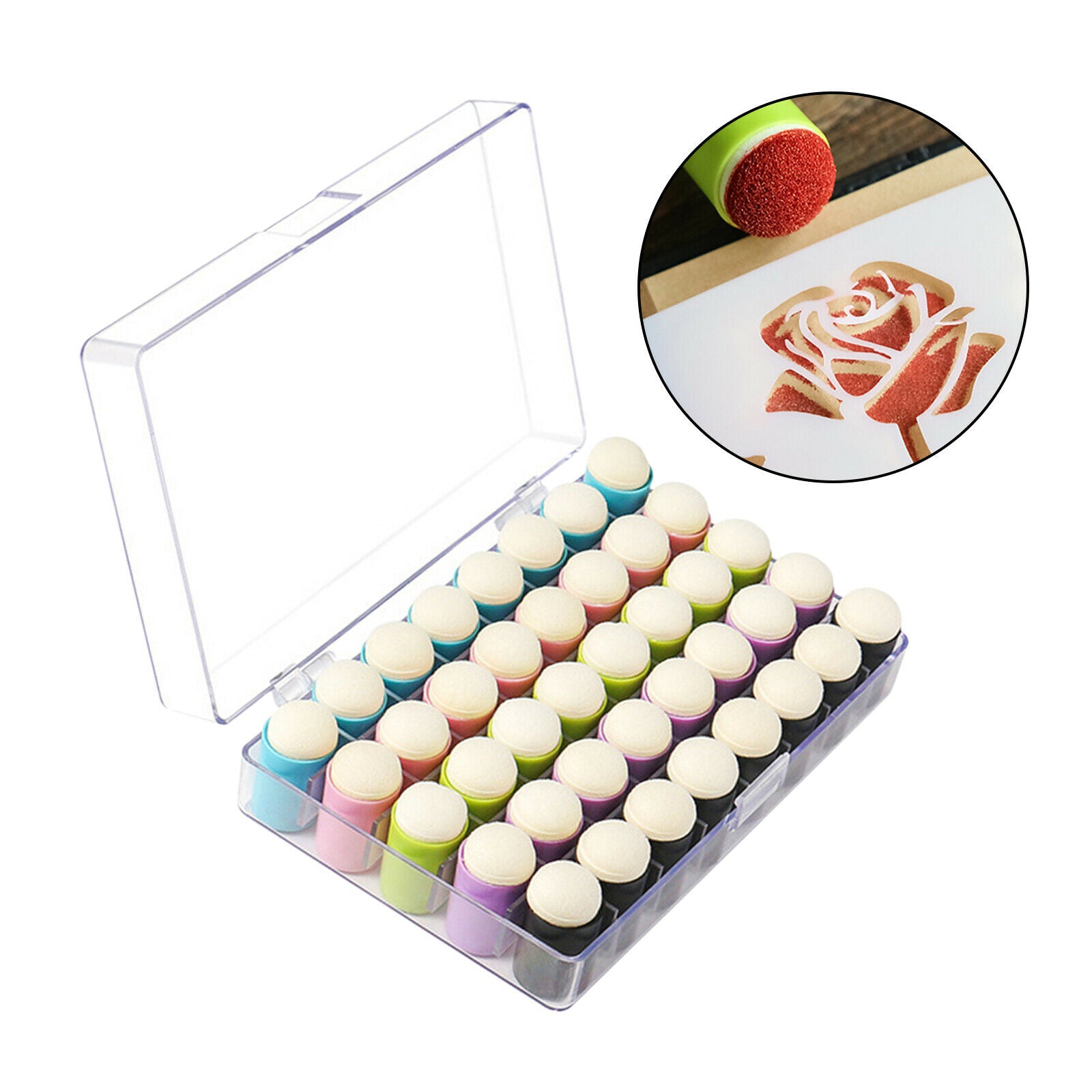 40 Finger Sponge Daubers Paint Ink Chalk Tool