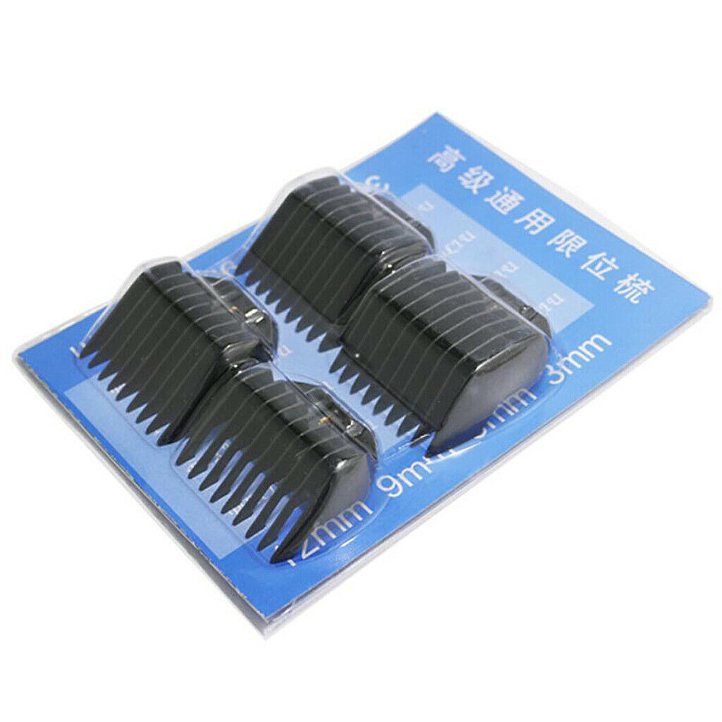 4 Pieces 3/6/9/12mm Hair Clipper Limit Guide Comb Cutting Size Replacement