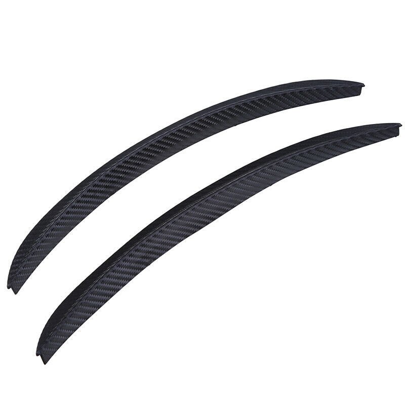 Pair Universal Car Body Fender Flares Wheel Trim Lips Carbon Fiber Texture Black