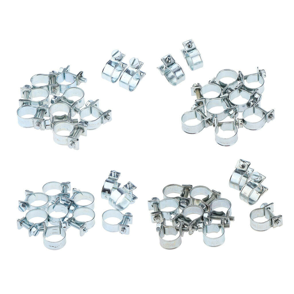 40Pcs/Set Stainless Steel Fuel Injection Style Hose Clamps Clip Petrol