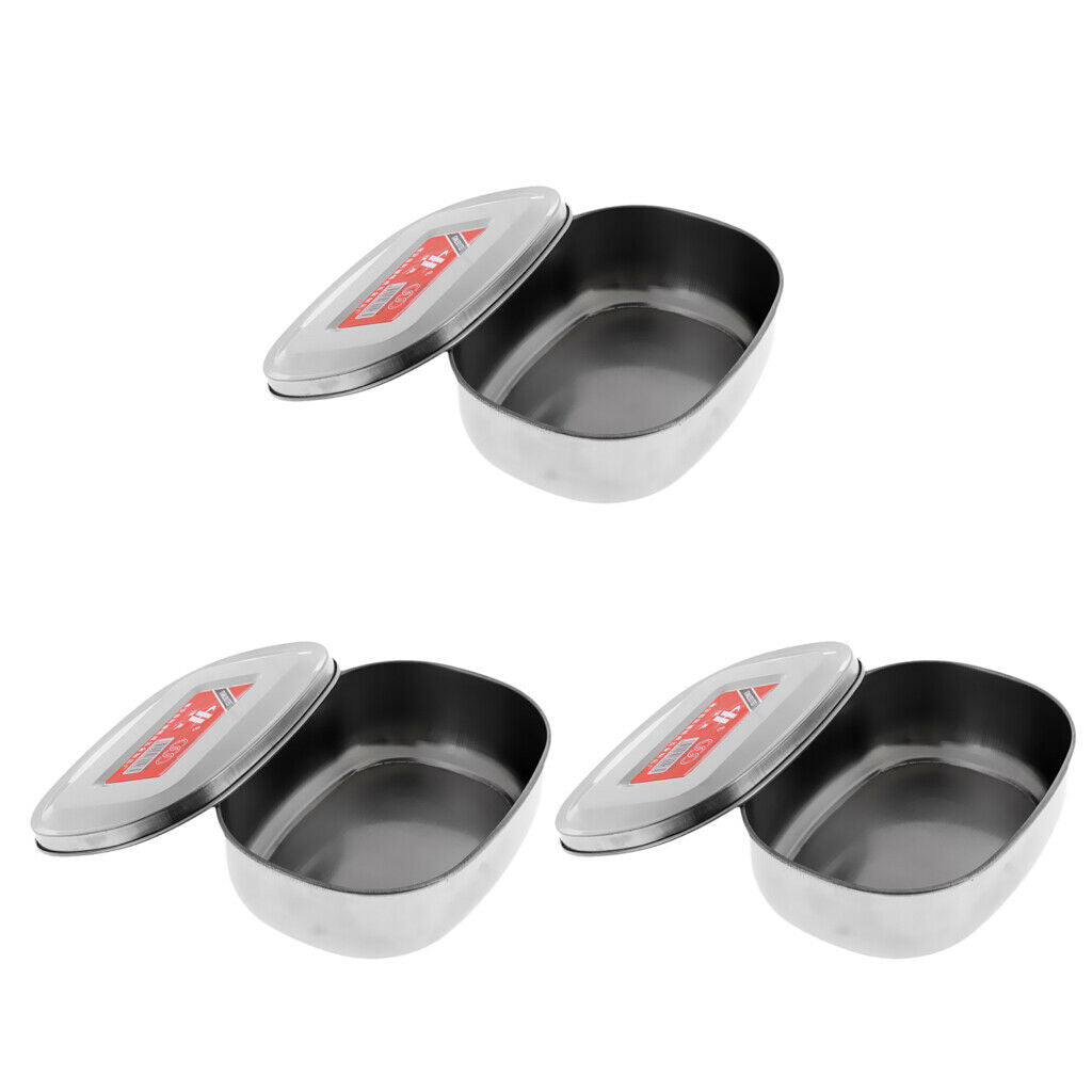 Pack 3 Stainless Steel Student Bento Lunch Box Dinner Food Container Small