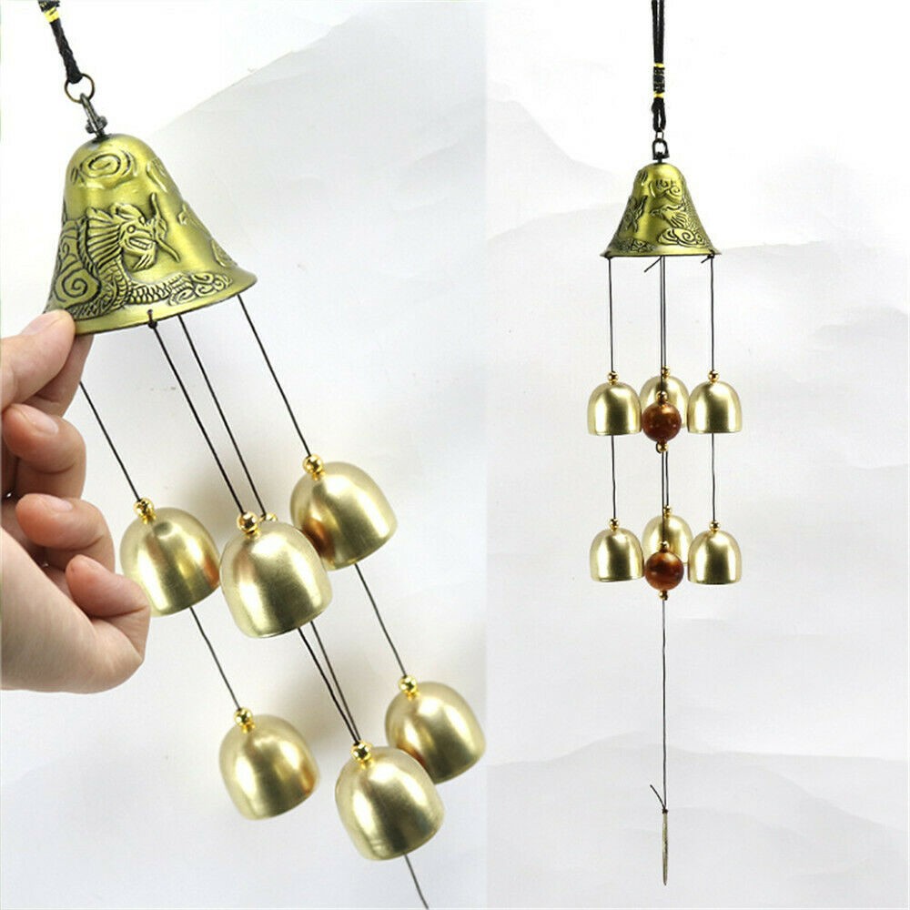 Large 6 Wind Chimes Copper Bells Outdoor Garden Yard Home Hanging Decor USA