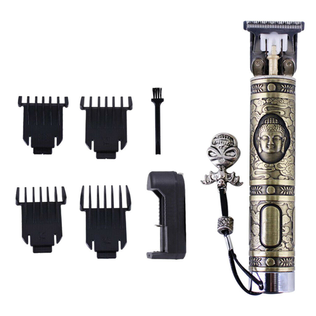 Child Men Barber Copper Hair Clipper Rechargeable & Haircut Gown Set Gifts