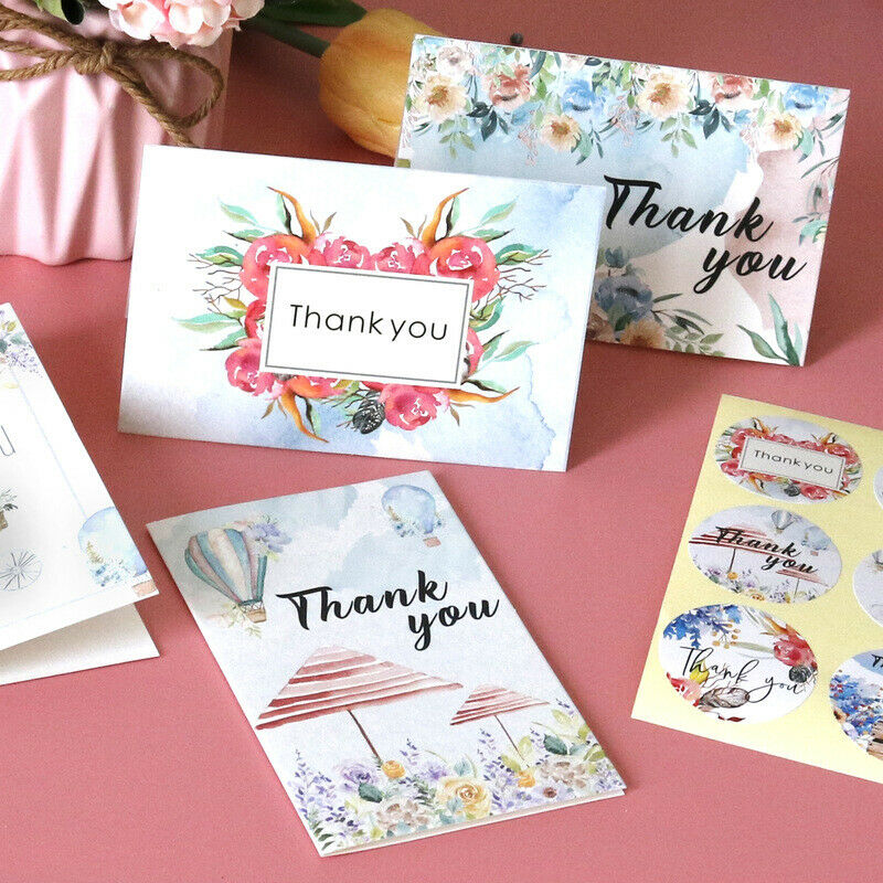 30 Pcs Flowers Thank You Card Praise Labels Holiday Greeting Card Message.l8