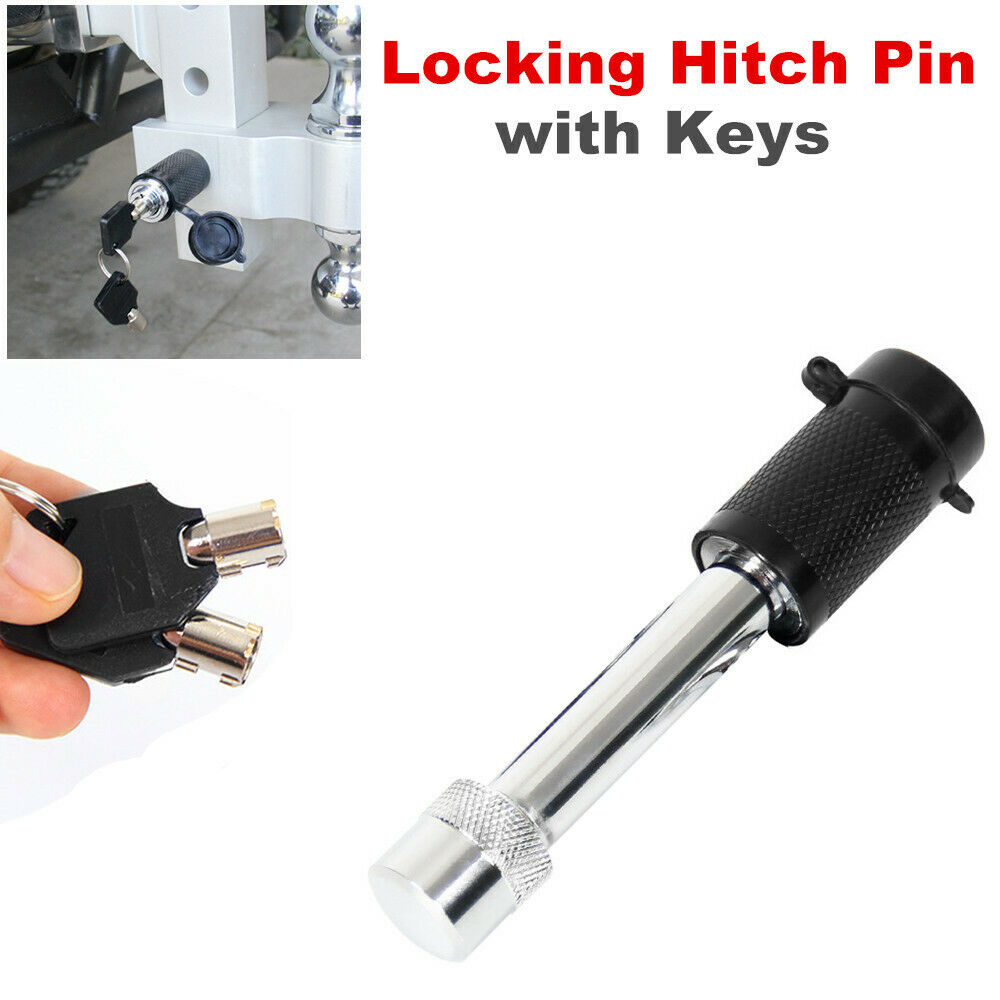 Car RV Square Port Anti-theft Tow Hitch Trailer Arm Coupler Latch Lock with Keys