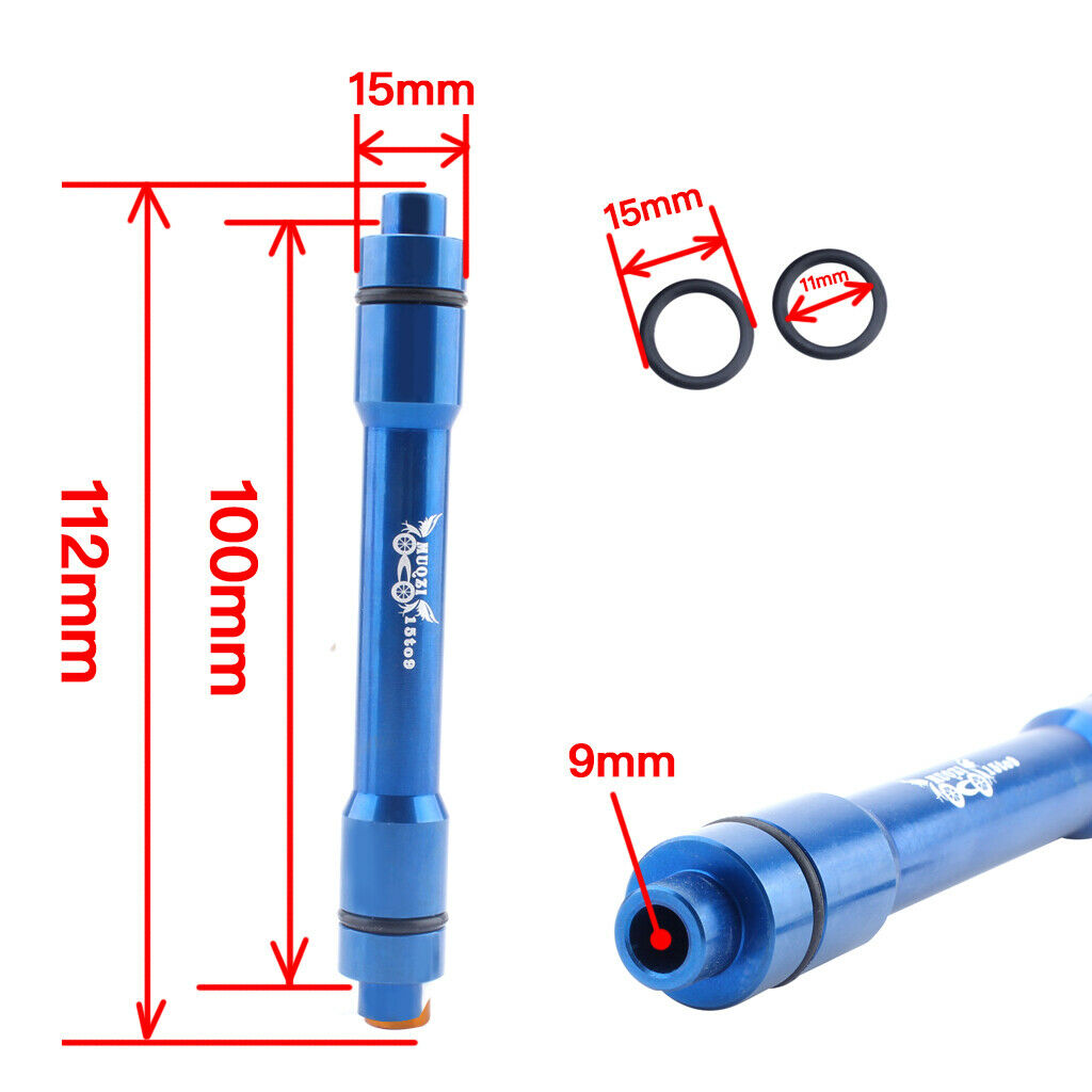 2x Thru-axle 15MM Adapter to 9MM Quick Release  QR Red Blue