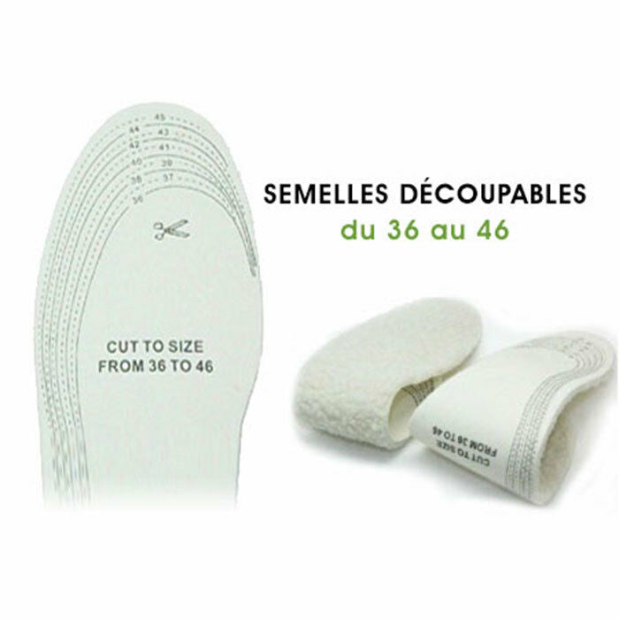1 X Pair of Insoles Thermal Decoupage Fur Polar Fleece One Size New