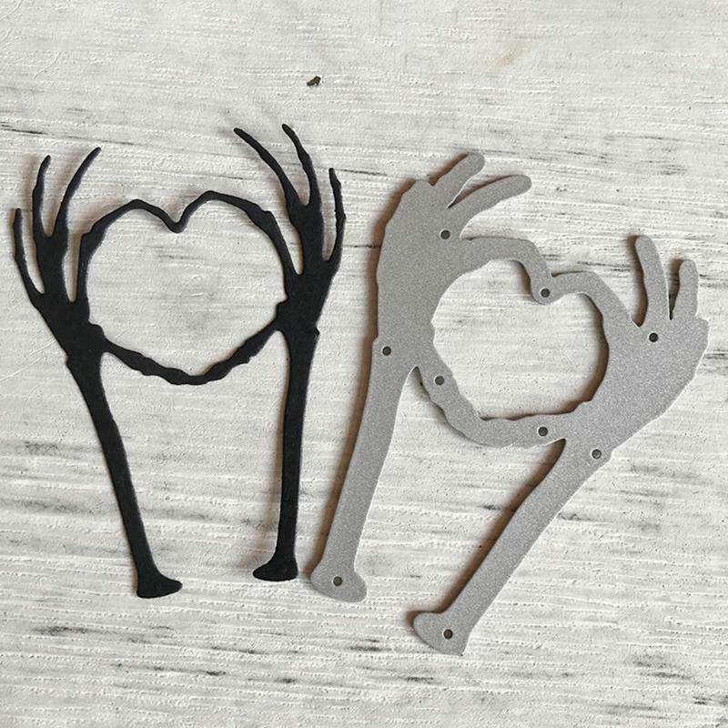 Halloween Loving Skeleton Hand Carbon Steel Cutting Dies DIY Scrapbooking Photo