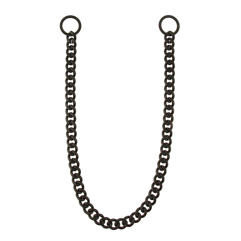 Large Stainless Steel Dog Cuban Link Collar Necklace Chain Black 20 inch
