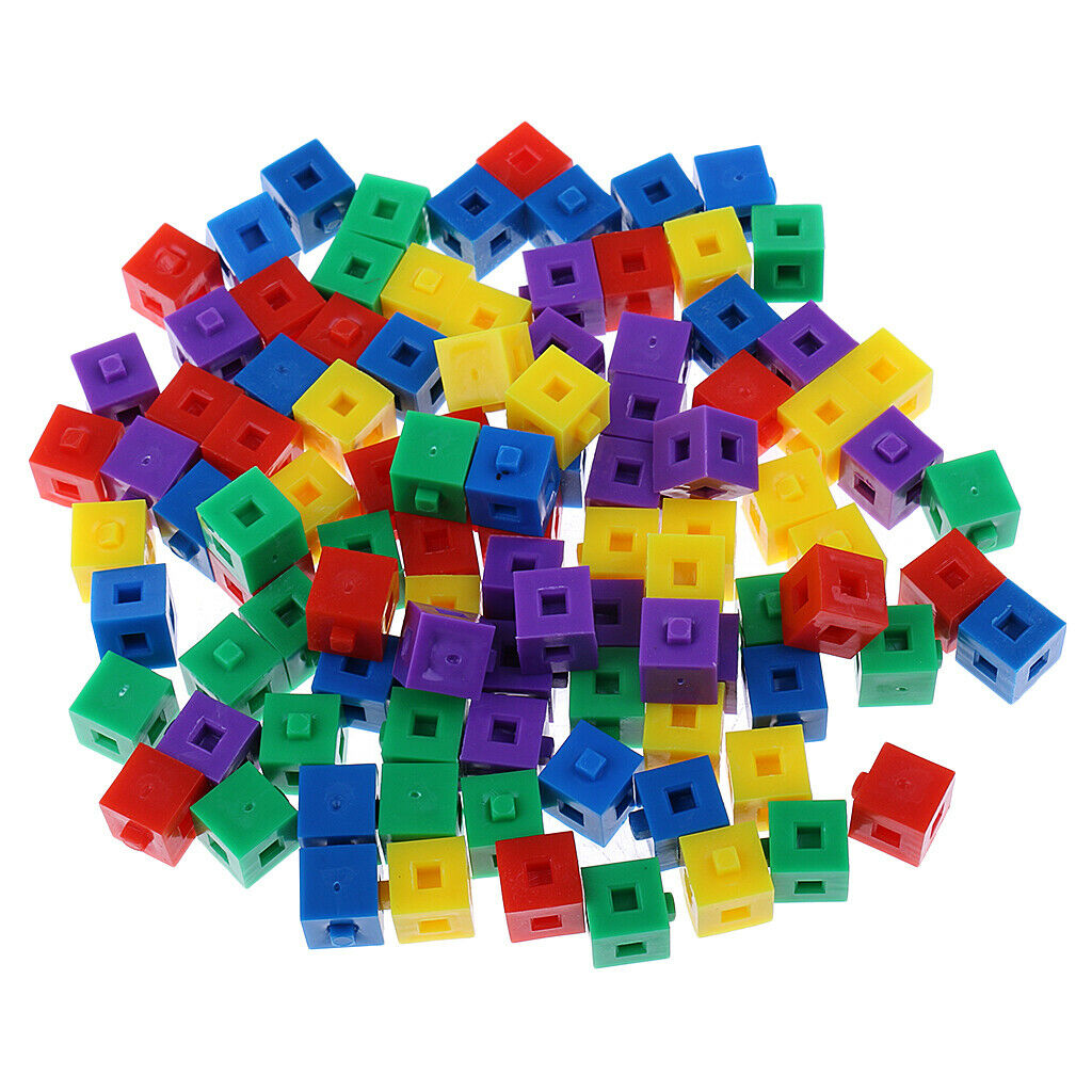100pcs Colored 1cm Stacking Cubes Building Bricks Game Kids Party Playset