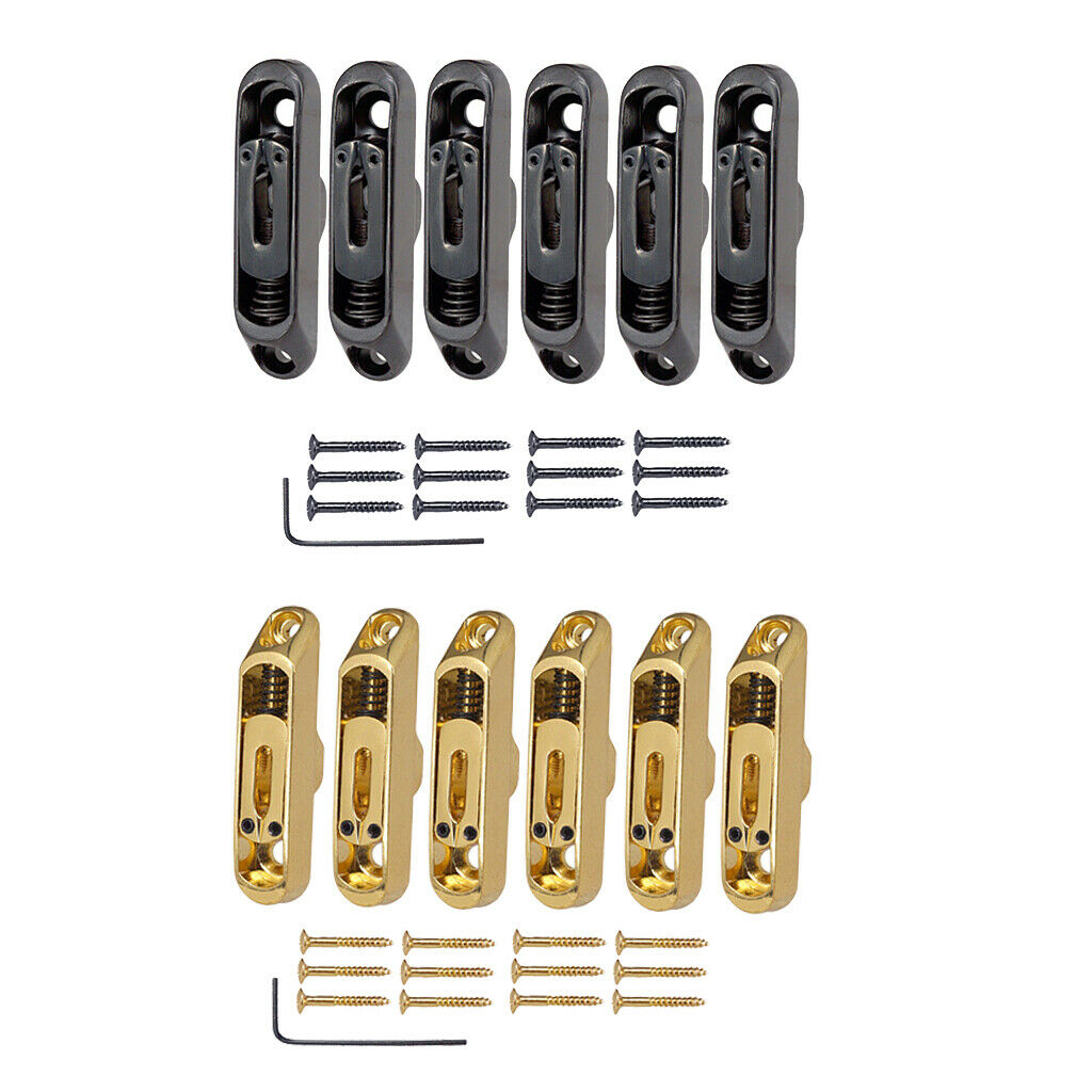 Pack of 12 Guitar Bridge Saddles Tailpieces for 6 String Electric Guitar