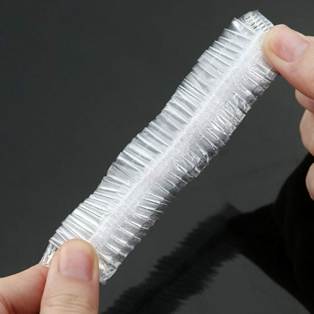 200pcs Disposable One-off Hotel Home Shower Bathing Clear Hair Elastic Cap Hats