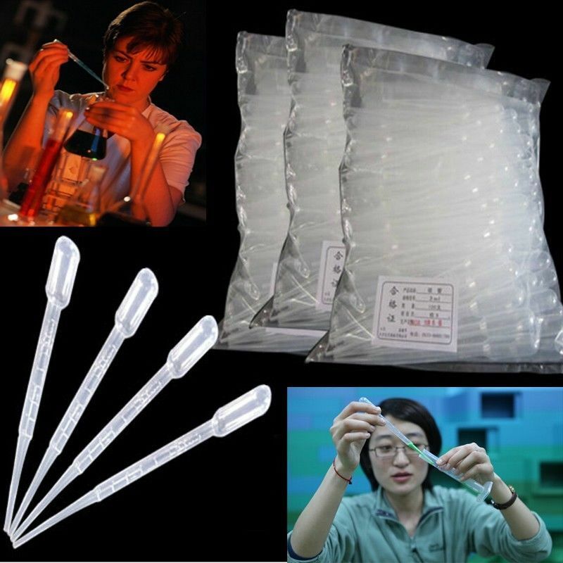 50pcs 3ML Disposable Plastic Eye Dropper Set Transfer Graduated Pipettes New