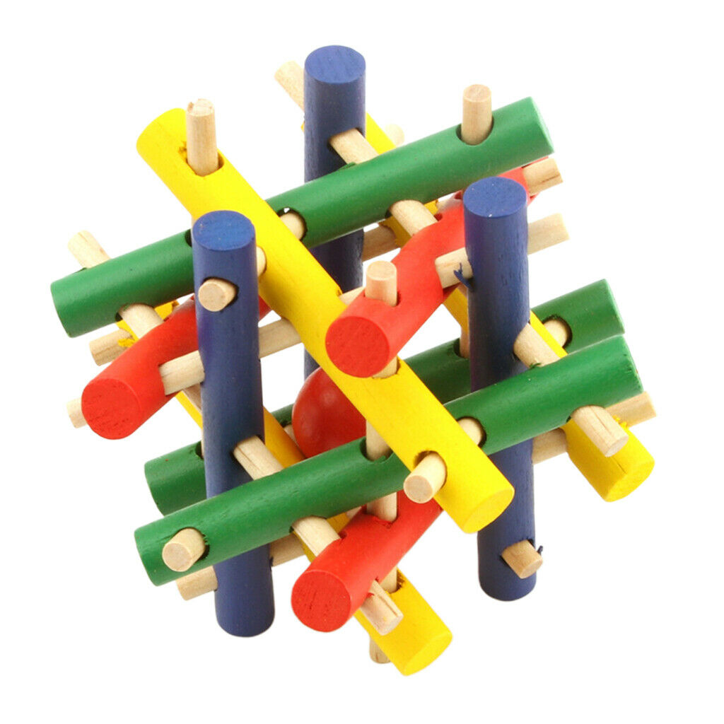 Pet Crossed Wooden Chew Toys Non-toxic Cage Toys For Birds Parrots