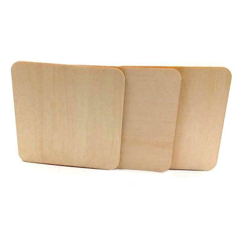 100x Wooden Blank Plaque Square Wood Pieces Tags DIY Craft Pyrography Projects