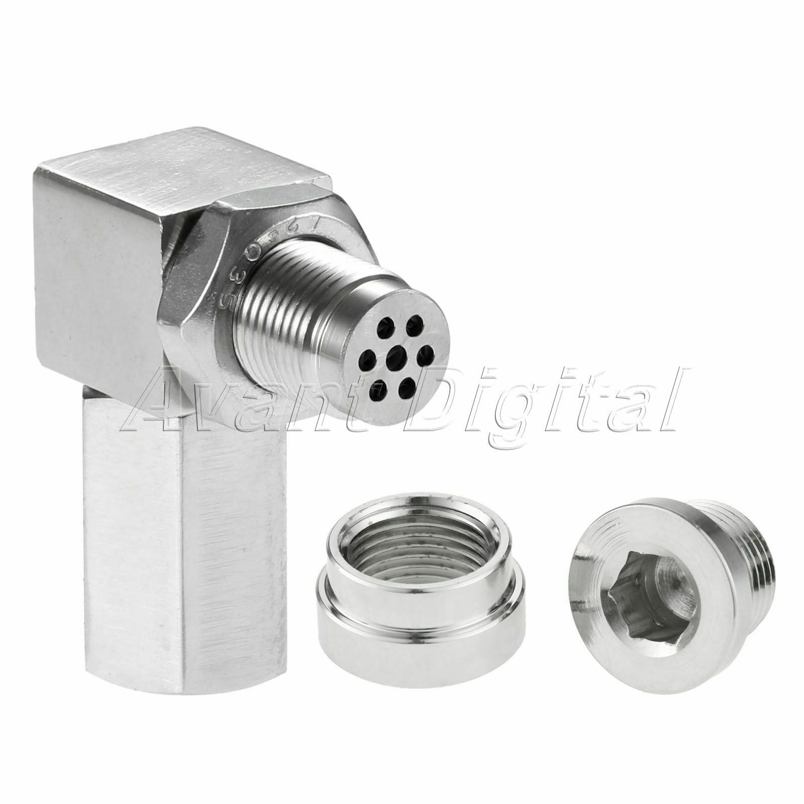 Auto M18x1.5mm O2 Sensors Extension Adapter Mini Catalytic Converter 90° Steel