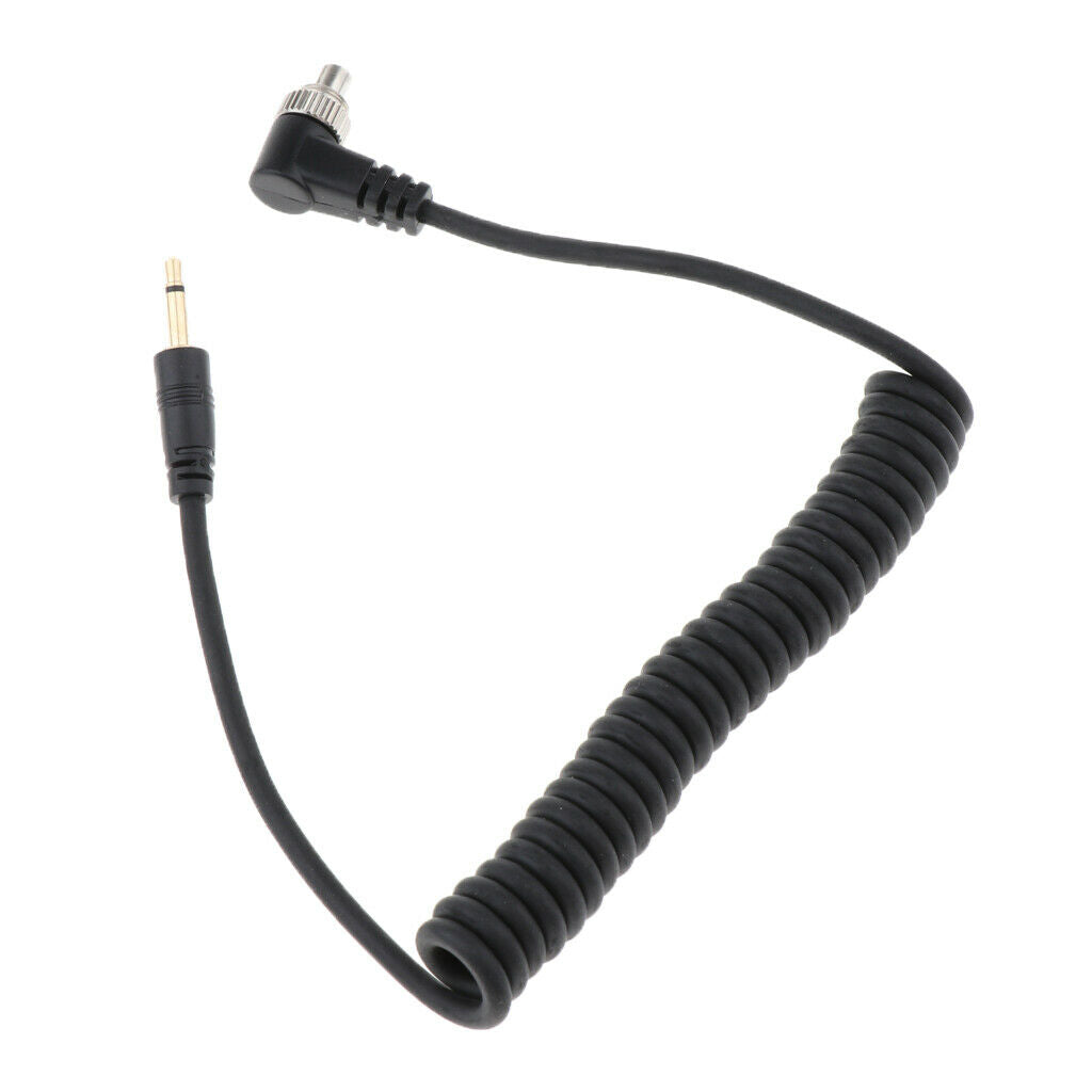 2.5mm to Male Flash PC Sync Cable Cord with Screw Lock for Canon 7D 5D II 1D