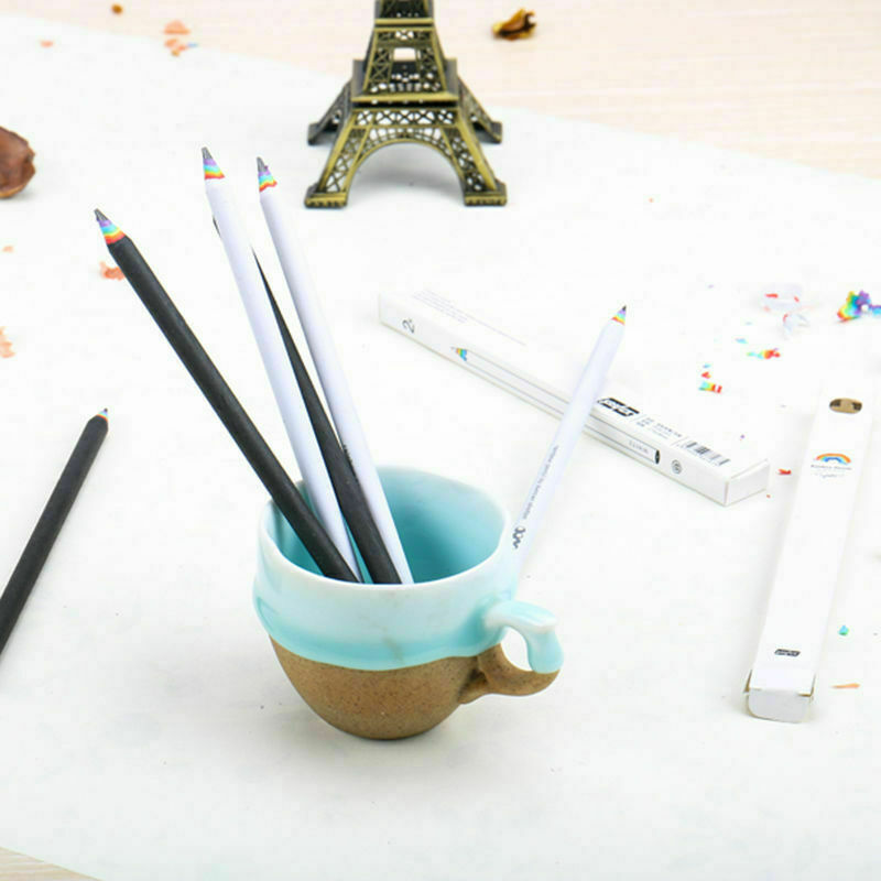 Rainbow Colored Pencil Drawing Painting Pencils Student Kids Stationery 2Pcs L