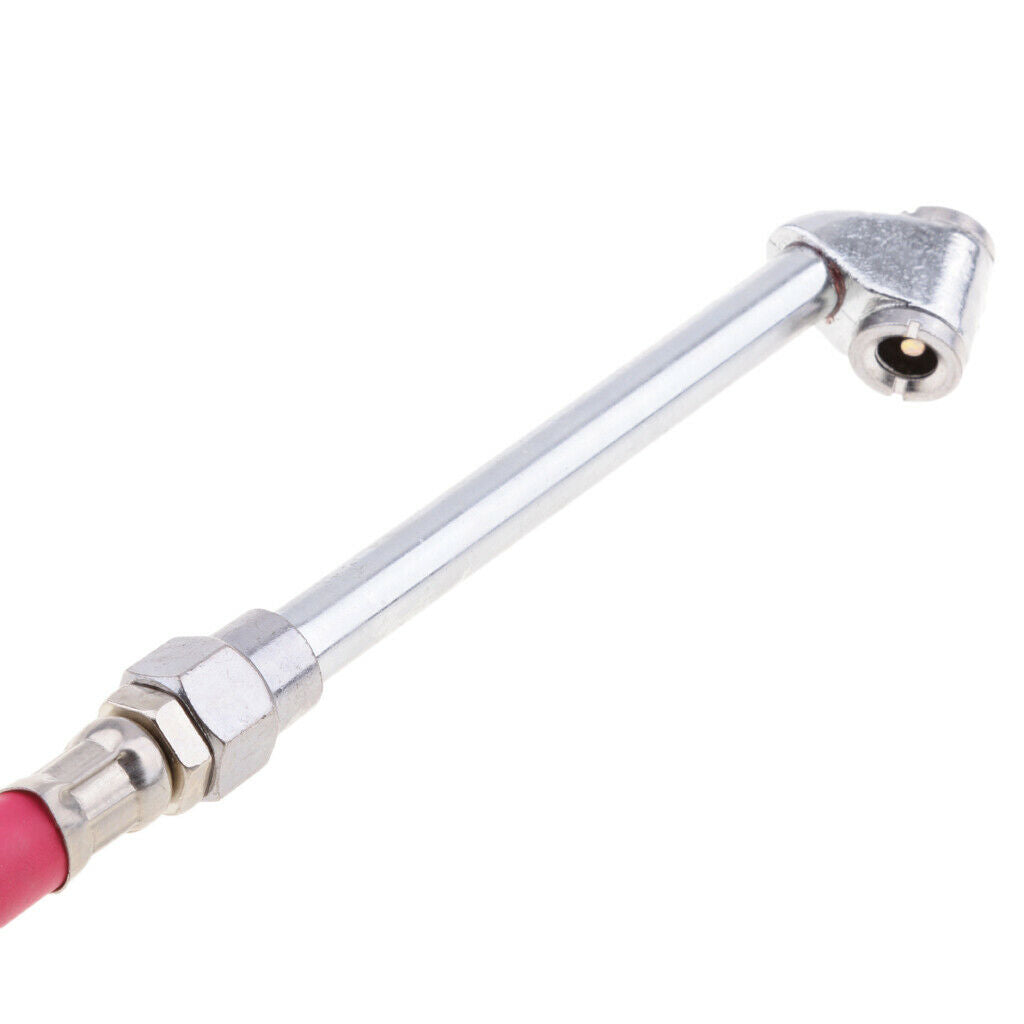 Air Tire Pressure Filler Fill Inflator Gauge Dual Chuck 12'' Compressor Hose
