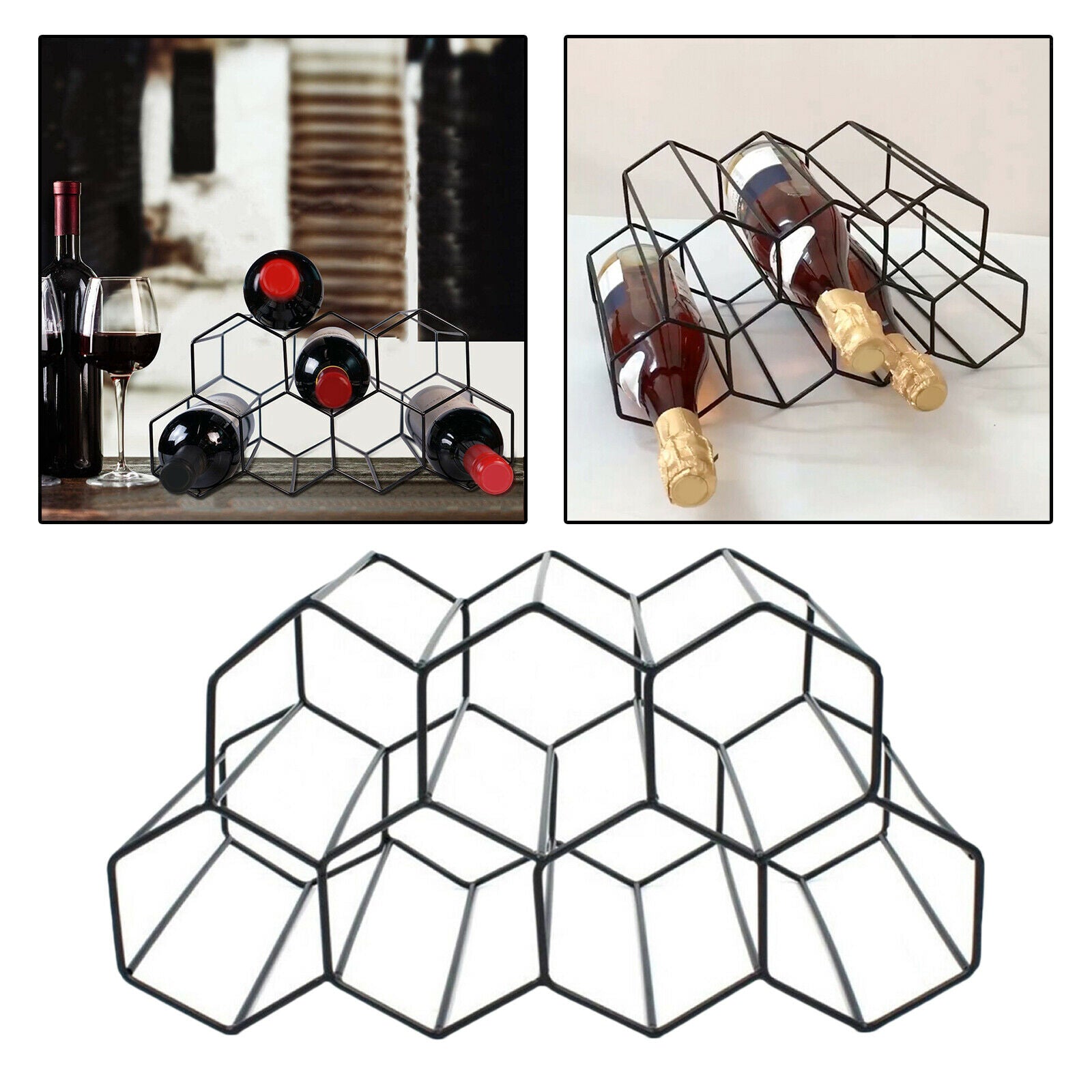 Metal Countertop Wine Rack Wine Bottle Rack Wine Holders for Home Pantry