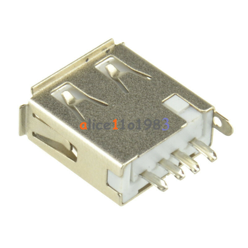 50PCS USB2.0 Type-A Plug 4-pin female Adapter Connector jack&Black Plastic Cover