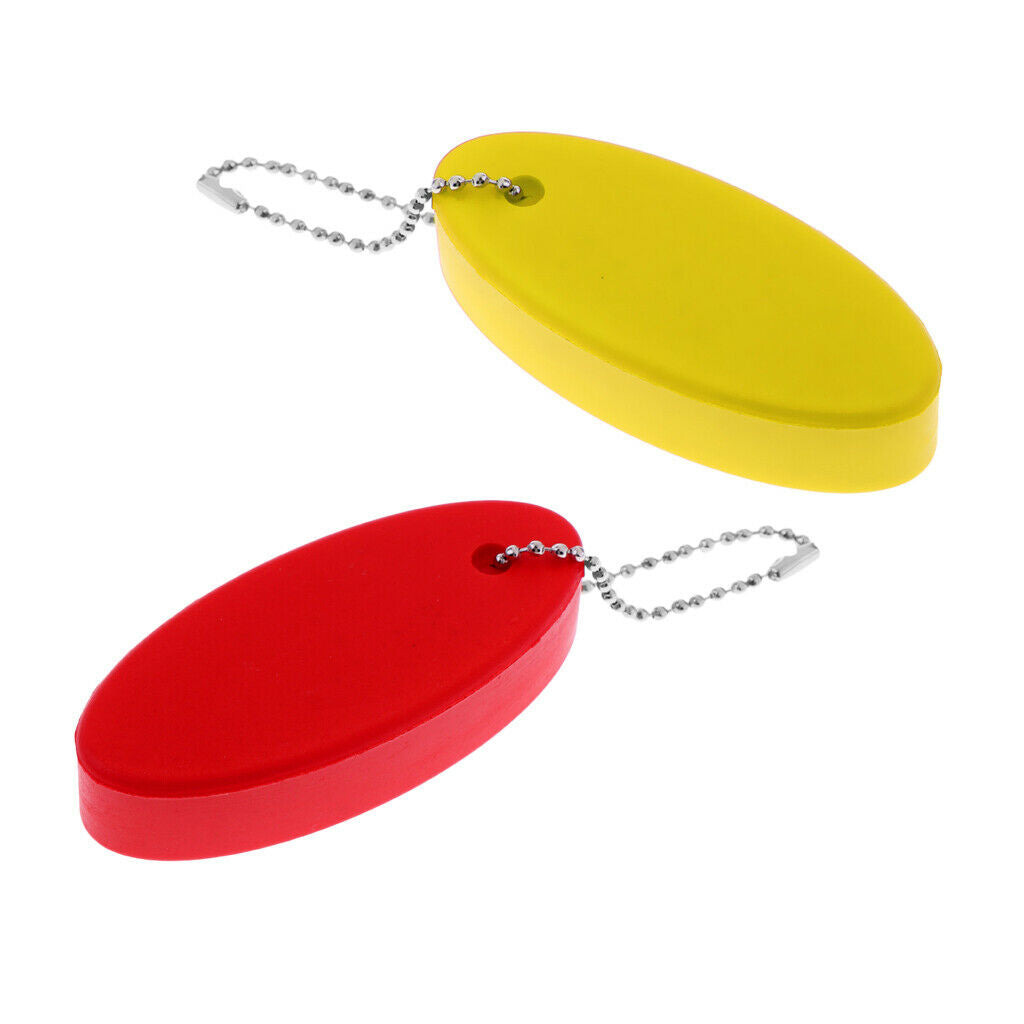 2x Oval Foam Lightweight Floating Keychain for Water Sports
