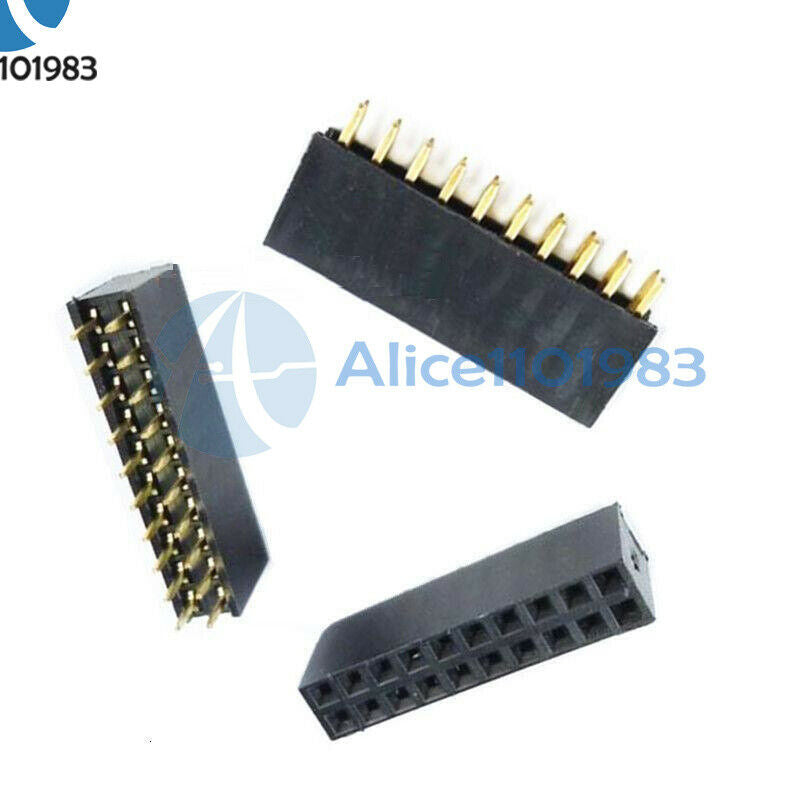 10PCS 2x10 20Pin 2.54mm Double Row Female Straight Header Pitch Socket Pin Strip