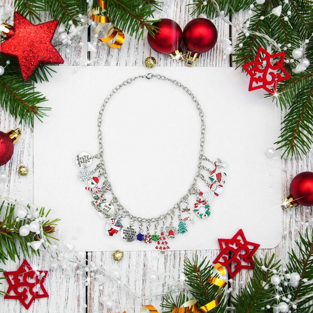 Christmas Countdown Calendar DIY Charm Bracelet Making Kit for Girls Women Gift