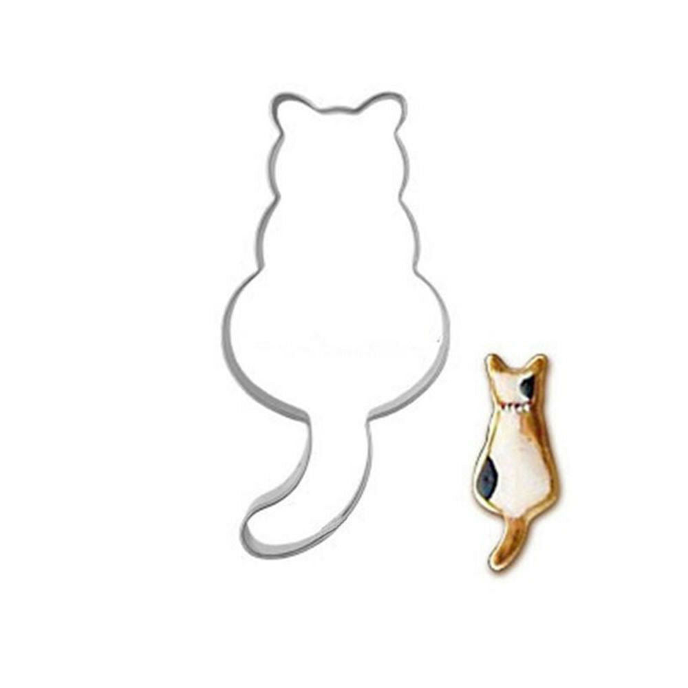 Cat Shaped Aluminium Mold Sugarcraft Cake Cookies Pastry Baking Cutter Mould C