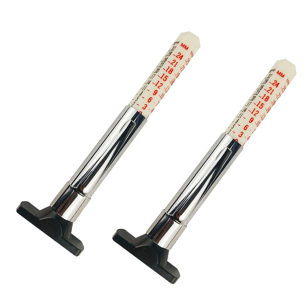 2pcs 0-25mm Tire Tread Depth Gauge Metric Standard Accurate Motorcycles & Bike