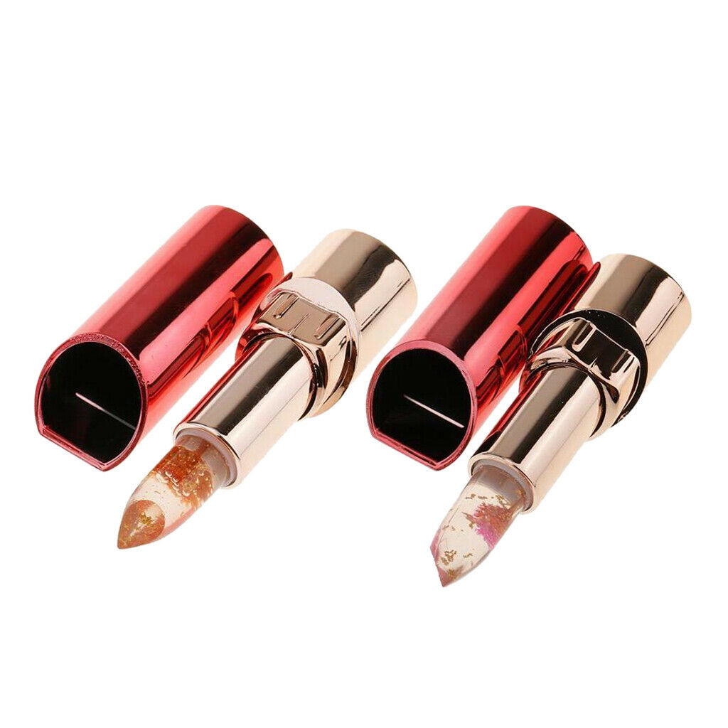 2 Pieces Flower Jelly Lip Stick Magic Color Temperature Change Lipstick