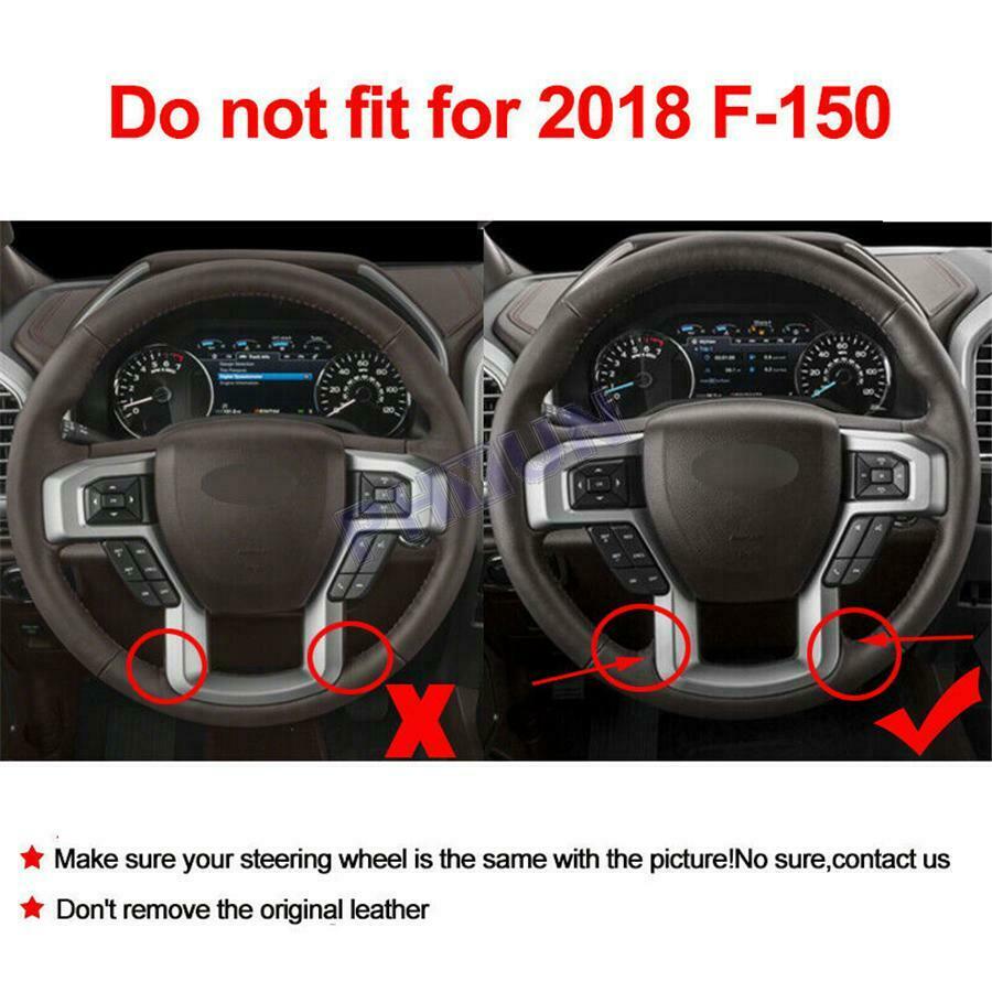 DIY Hand Stitch Car Steering Wheel Cover For Ford F-150 2015-2017 Lariat XL XLT